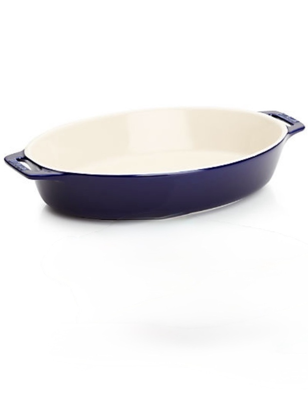 New! STAUB Roaster Oval Ceramic Baking Gratin/Dish in Navy Blue 11” x 8”